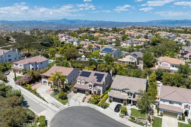 aerial view with a residential view and a mountain view