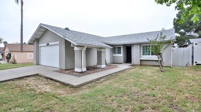 1772 Bangor Ave, Highland, CA 92346 - ranch-style home featuring an attached garage, driveway, roof with shingles, and stucco siding