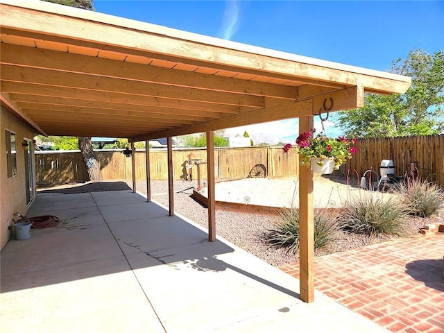 view of patio featuring a fenced backyard