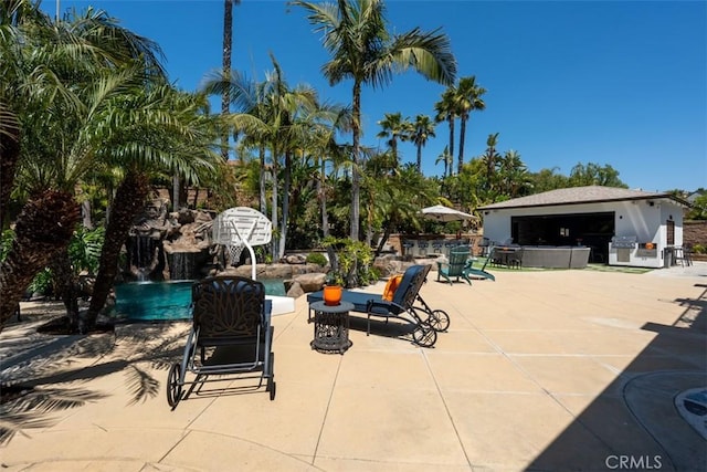 view of patio featuring an outdoor pool