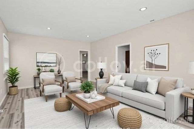 941 N Brand Blvd, San Fernando, CA 91340 - living area featuring light wood finished floors and recessed lighting