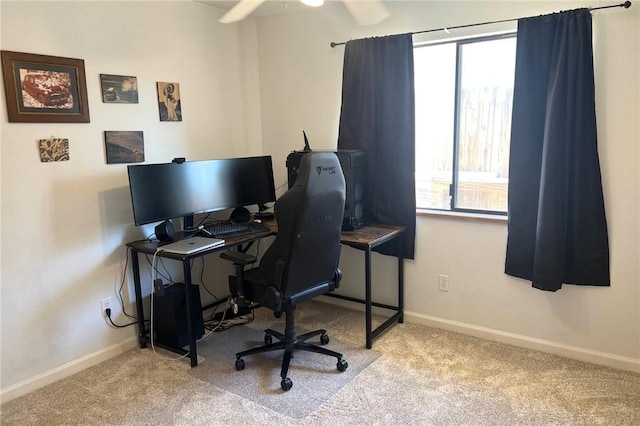 5750 Hall Ln Unit 29, Palms, CA 92277 - office featuring carpet floors and ceiling fan