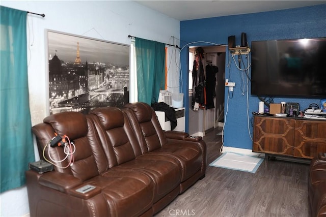 living area featuring wood finished floors