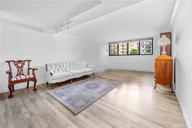 10535 Wilshire Blvd Unit D01, Los Angeles, CA 90024 - living area with crown molding and wood finished floors