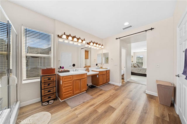 5 Westchester Ct, Coto De Caza, CA 92679 - ensuite bathroom featuring wood finished floors, vanity, and baseboards