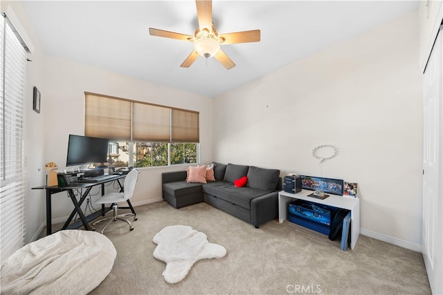 5 Westchester Ct, Coto De Caza, CA 92679 - office space with carpet flooring, baseboards, and a ceiling fan