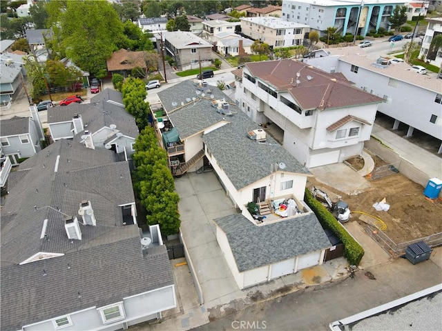 aerial view with a residential view