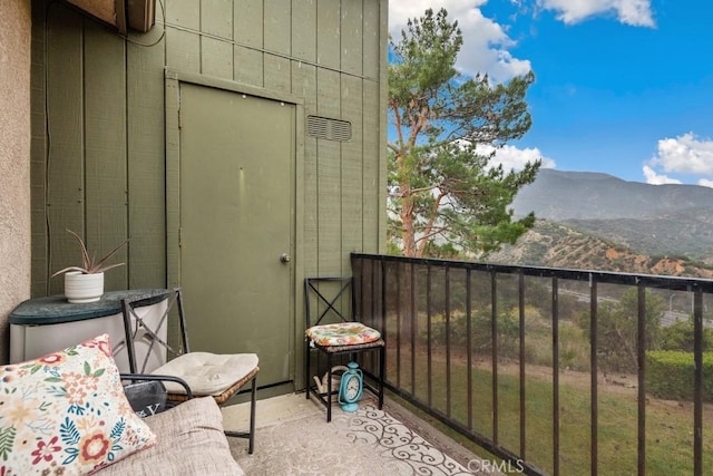 balcony with a mountain view