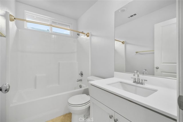 2017 Juniper Ln, Colton, CA 92324 - bathroom with vanity, toilet, shower / bathtub combination, and visible vents