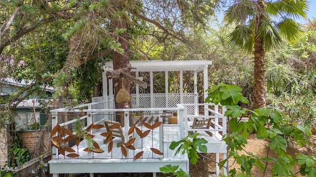 exterior space featuring a deck
