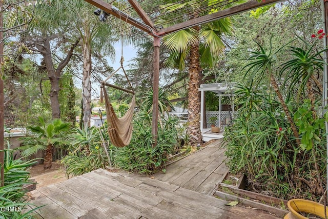 deck with a pergola