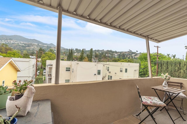 balcony with a mountain view