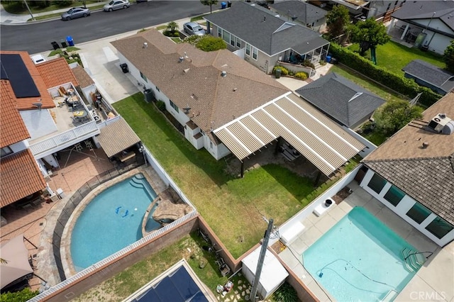 aerial view featuring a residential view
