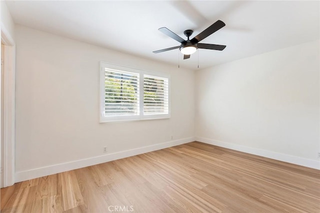 23341 Bessemer St, Woodland Hills, CA 91367 - unfurnished room with baseboards, a ceiling fan, and light wood-type flooring