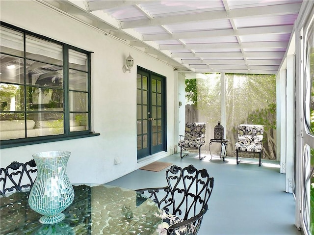 3835 California Ave, Long Beach, CA 90807 - sunroom with french doors and concrete flooring