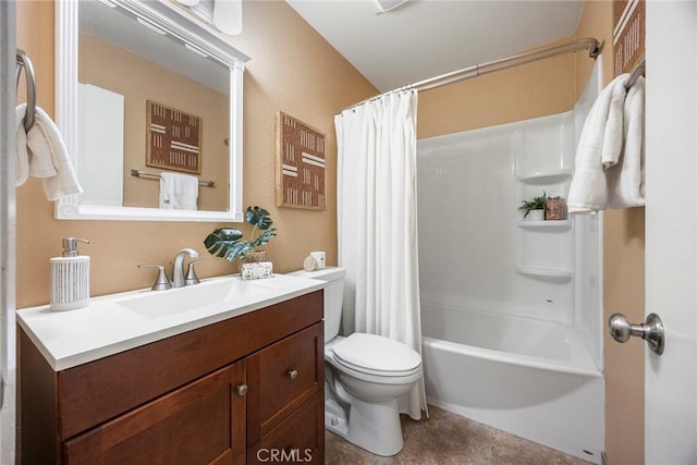 3881 Valle Vista Dr, Chino Hills, CA 91709 - full bath with toilet, vanity, and shower / tub combo with curtain