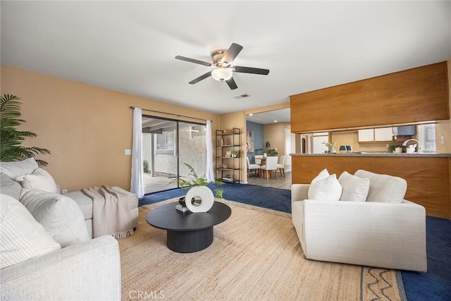 3881 Valle Vista Dr, Chino Hills, CA 91709 - living room featuring a ceiling fan