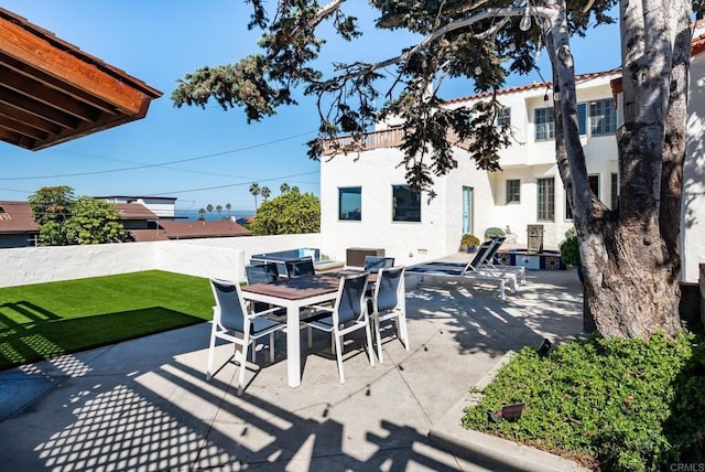 view of patio / terrace with fence and outdoor dining space