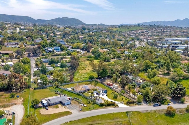 drone / aerial view with a mountain view