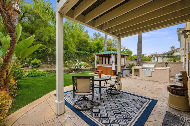 1752 Cottonwood Dr, Vista, CA 92081 - view of patio with a gazebo, an outdoor kitchen, and a grill
