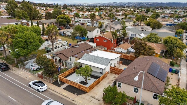 drone / aerial view with a residential view