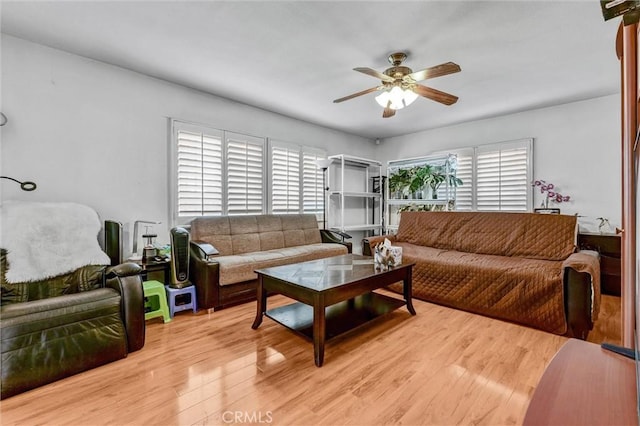 1302 S Gladys Ave, San Gabriel, CA 91776 - living area featuring ceiling fan and light wood-style floors