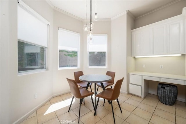 1050 Sleepy Hollow Rd, Paso Robles, CA 93446 - dining area featuring light tile patterned flooring, ornamental molding, and baseboards