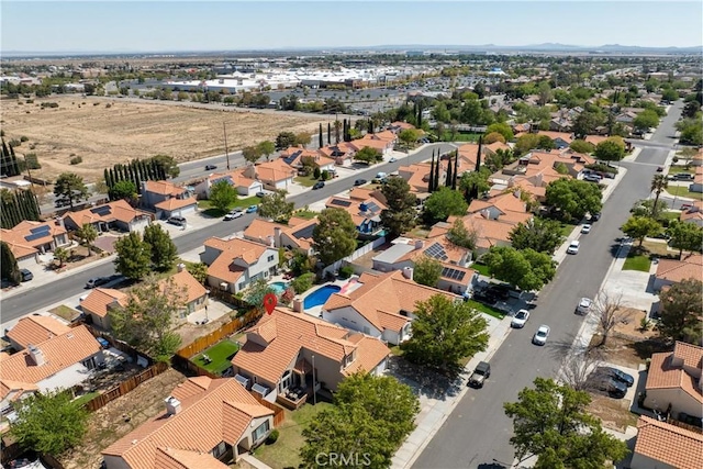 aerial view featuring a residential view