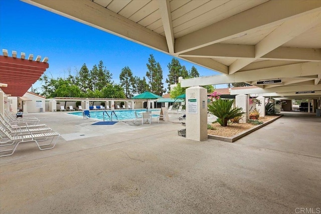 view of patio / terrace with a community pool