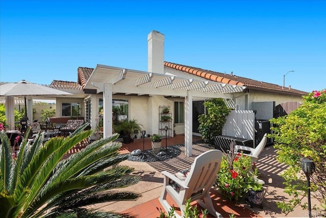 view of patio with a pergola
