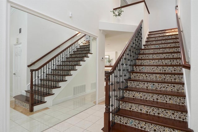 1719 Willowhaven Rd, Encinitas, CA 92024 - stairs featuring tile patterned floors and visible vents