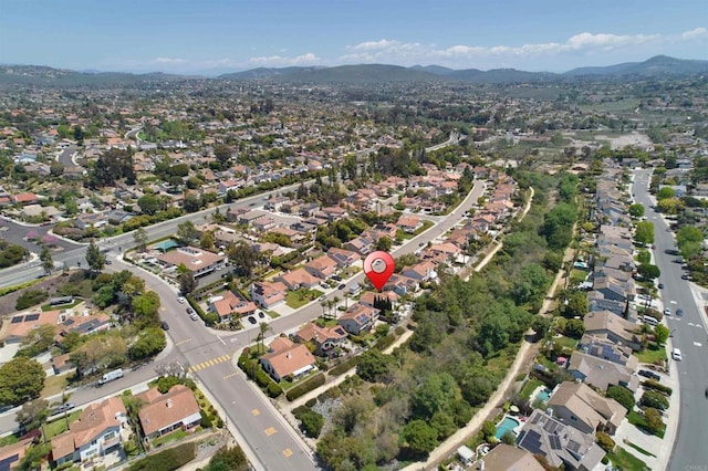 1719 Willowhaven Rd, Encinitas, CA 92024 - aerial view featuring a residential view and a mountain view