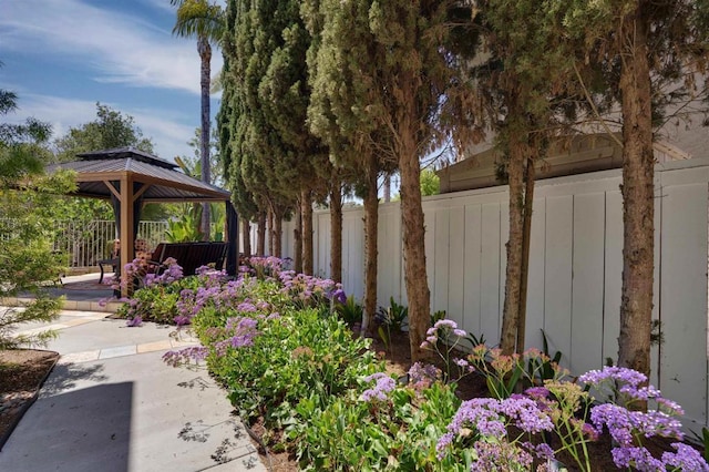 1719 Willowhaven Rd, Encinitas, CA 92024 - view of yard featuring a gazebo, a patio area, and fence