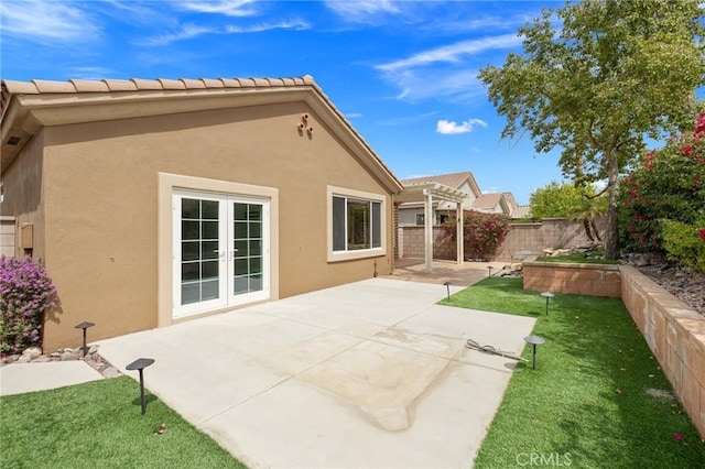37388 Medjool, Palm Desert, CA 92211 - back of property with stucco siding, a pergola, and a patio area