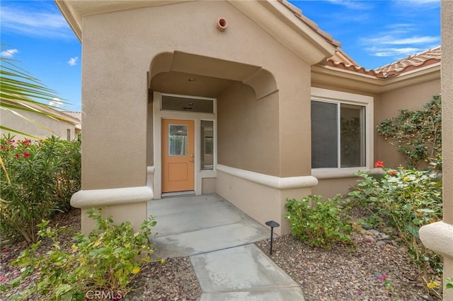 37388 Medjool, Palm Desert, CA 92211 - entrance to property featuring stucco siding and a tile roof