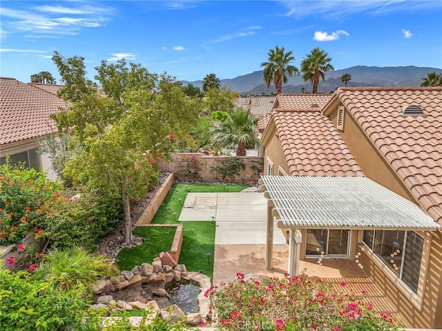 37388 Medjool, Palm Desert, CA 92211 - fenced backyard featuring a mountain view and a patio area