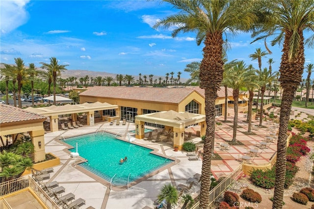 37388 Medjool, Palm Desert, CA 92211 - community pool featuring a patio area and a mountain view