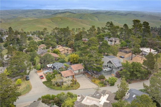 birds eye view of property with a residential view