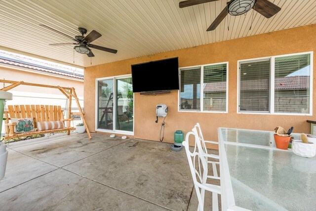 view of patio / terrace with ceiling fan