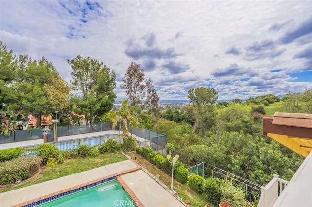 view of pool featuring fence and a fenced in pool