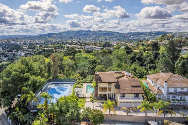 bird's eye view featuring a mountain view