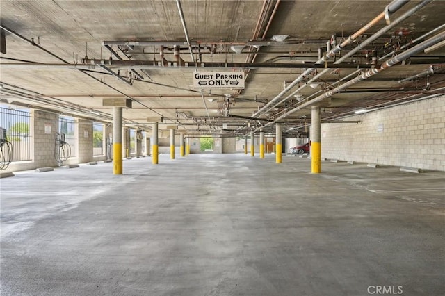 view of parking garage