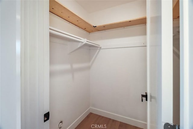 walk in closet featuring light wood finished floors