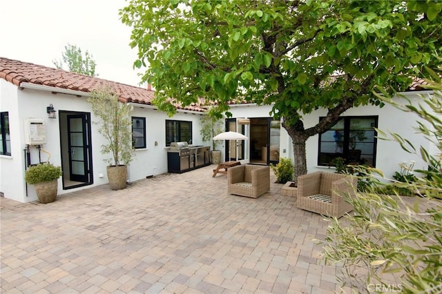 view of patio / terrace featuring an outdoor living space