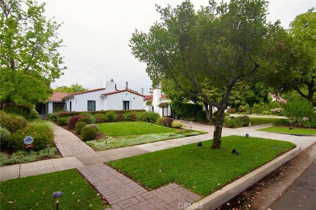 view of home's community with a yard