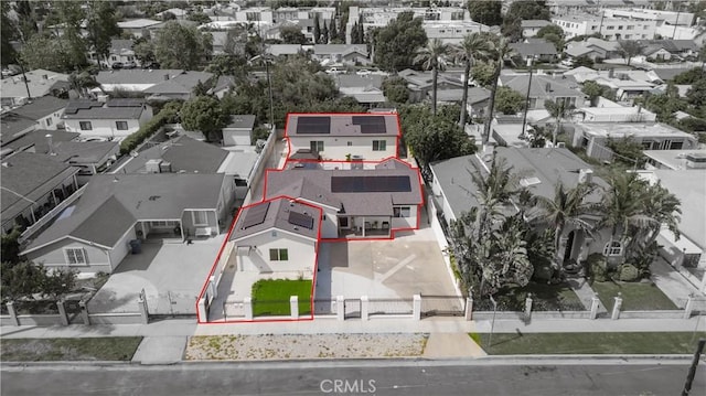 bird's eye view with a residential view