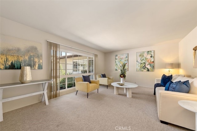 living room featuring carpet flooring