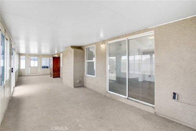view of unfurnished sunroom