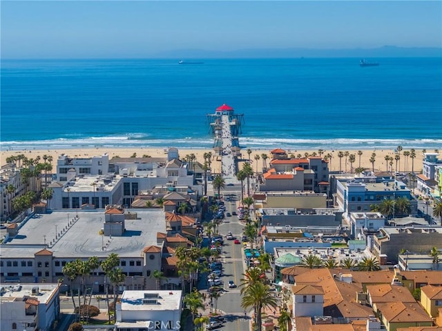 21122 Amberwick Ln, Huntington Beach, CA 92646 - birds eye view of property featuring a water view and a view of the beach