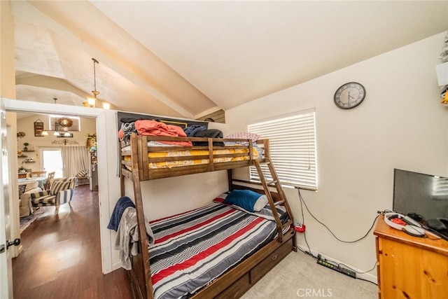 7120 Lyons Ave, Hesperia, CA 92345 - bedroom featuring wood finished floors and lofted ceiling